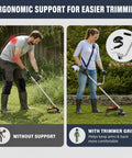 Ergonomic Trimmer Support Handle Kit For Lawn Care Improve Steady Upright Grip And Control With Adjustable Height Clamp For Gas Trimmer Edging And Trimming On Straight Shaft Machines, trimmer handle kit on straight shaft gas trimmer