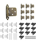 10 Pcs Self Closing Overlay Cabinet Hinges In Cold Rolled Steel With Mounting Screws for kitchen cabinets and vanities
