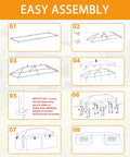 Assembly instructions for the 10x30 Ft Party Tent Heavy Duty Outdoor Canopy With 8 Removable Sidewalls For Backyard Patio Events