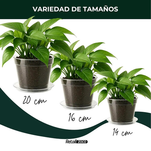 Reusable Flexible Seedling Pots Set Of 10 With Drip Tray, Durable PET Plant Starters For Outdoor Garden, three sizes shown