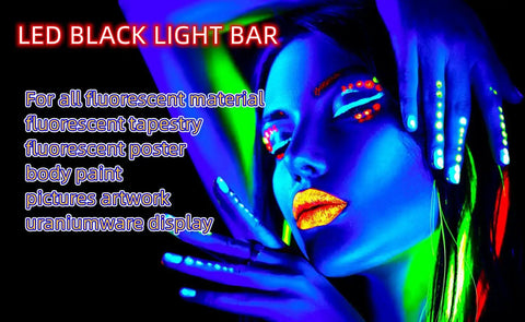 UV Black Light Bar USB 10W 1Ft LED Strip Lights For Bedroom Posters Fluorescent Paint Glow In The Dark Party Decor