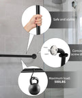 2 Pack 24 Inch Black Shower Grab Bars Stainless Steel Wall Mount Safety Hand Rails For Bathrooms Supports Up To 500 Lbs Anti Rust Concealed Screws