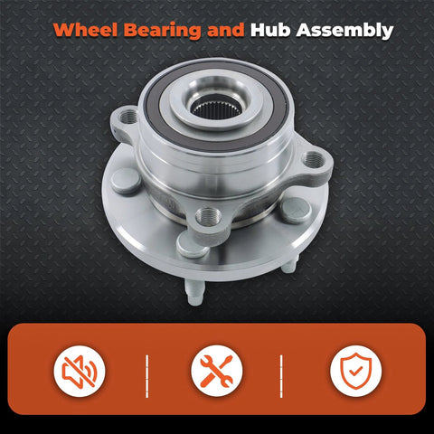 Two Pack Front Or Rear Wheel Hub And Bearing Replacement For Police Interceptor Utility 2013 2018 And Ford Explorer 2011 2018 512460 Delivers Stable Driving And Precise Wheel Rotation, shown in metallic finish with five bolt holes.