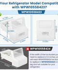 WPW10558423 ice maker dimensions diagram for Whirlpool, Kenmore, Maytag, Amana and IKEA refrigerators