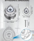 Shower Faucet Handle Replacement Kit 100710 Compatible With Posi-Temp Valve, clear acrylic knob with dimensions shown