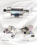 12V Electric Fuel Pump For Onan Cummins Emerald Plus Genset RV Generator 5500 Replacement Part showing dimensions and connectors