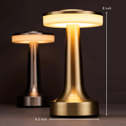 Gold portable dope LED table lamp with touch sensor three levels of brightness rechargeable battery night light for kids