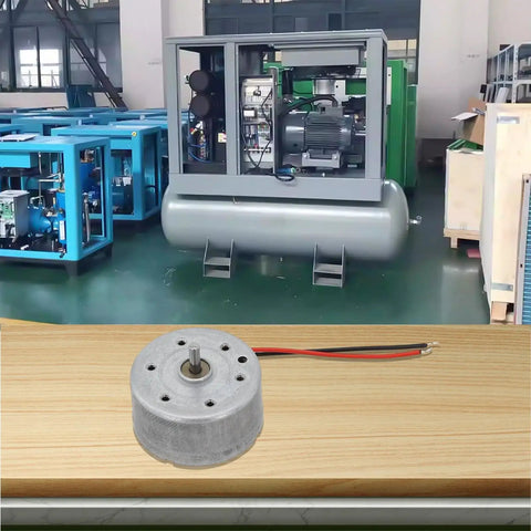 High Output Dc Motor Running 1.5 To 6V Kicking Out A Clean 9000 Rpm inside a sleek 24mm round metal casing on wooden surface.