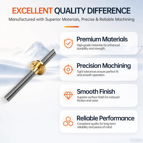 2 Pack T10x2 Lead Screw 400mm Stainless Steel With Precision Brass Nut 2mm Pitch Linear Motion Shaft Smooth As Butter For Cnc Machines And 3D Printers Built Like A Tank displayed with quality details.