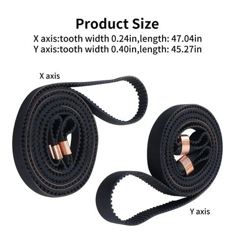 X And Y Axis Timing Belt Kit For Kobra 3 Max 3D Printer Strong Rubber Drive Belts For Fast Printing No Fuss Replacement Parts With OEM Size Fit Drop In Length Reliable Spare Set For Smooth High Speed Printing, X axis 0.24in x 47.04in and Y axis 0.40in x 45.27in