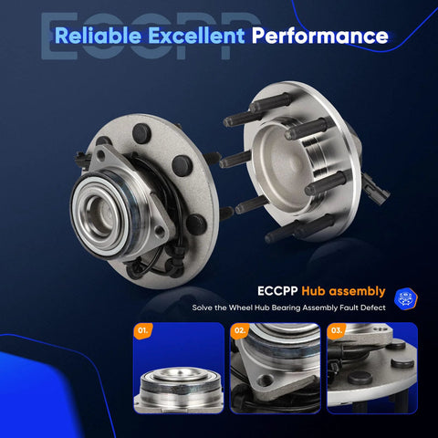 Front Wheel Hub Bearing Assembly For Dodge Ram 1500 2006-2008 RWD 8 Lug 4.7L 5.7L With ABS Sensor Wire Front Left And Right OE 515114