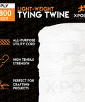 Workhorse Heavy Duty Polypropylene Twine 3 Ply White String Roll 2800 Feet For Baling Shipping Bundling Packaging Gardening