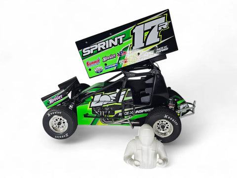 Ultra Lightweight RC Driver Upgrade For 1/10 Scale Sprint Car, 3D Printed And Paintable, with 3D printed driver model