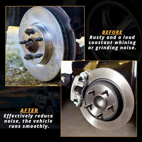Before and after comparison of rear wheel bearing hub assembly for ProMaster vans, showing old and new hub installations.