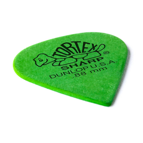 Tortex Sharp Green Guitar Picks 0.88mm Pack of 12 for Precise Picking and Strumming, Durable Memory, Maximum Tip Sharpness for Pro Players, Great for Blues and Rock Sessions, Studio Ready. single green 0.88mm Dunlop guitar pick