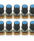 10 Pack 10K Ohm Linear Taper Potentiometers With 15mm Shaft 3 Pin Nuts And Washers Knob Included WH148 B10K Rotary Potentiometer Kit