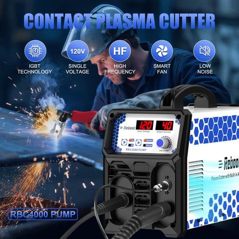 Plasma Cutter With Built In Air Compressor 40A 120V IGBT Inverter Digital Cutting Machine For Clean 3/8 Inch Cut And 3/5 Inch Max Cut High Frequency Quality Build in use