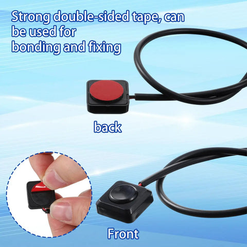 Four Pack Momentary Push Button Switches 12V 24V Surface Mount Instant Activation On Off Horn Button Set For Car Horns Industrial Control And Electronic Project Experiments, front and back view
