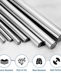 Linear Motion Rods 6mm x 350mm Set Of 2 Solid Case Hardened Chrome Plated Rails Shaft Guides for CNC machines shown in various sizes.