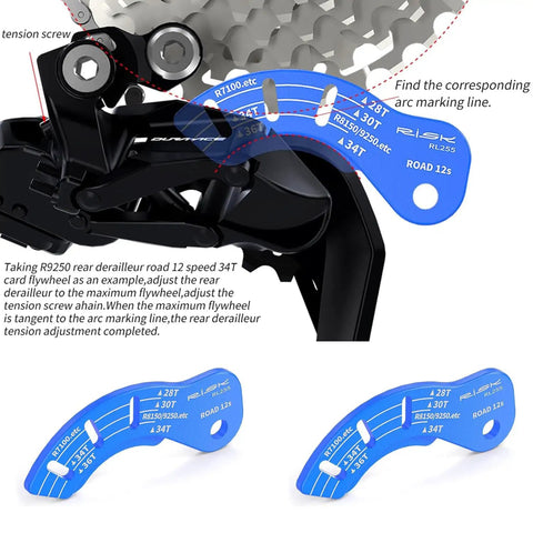 Two Pack 12 Speed Di2 Derailleur Adjustment Tool For Shimano Electronic Shifting Systems R7100 R8150 R9250 Pro Grade Gauge