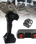 Cordless 18V Electric Ratchet Cable Cutter With Hydraulic Cutting Action For Copper And Aluminum Wires Portable Beefy Heavy Duty Cable Cutter For Quick Clean Cuts On Tough Jobs Industrial And DIY Ready EC 65M with batteries and case