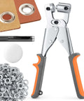 One Hand Operation Grommet Kit 3/8 Inch Heavy Duty Handheld Manual Press With Hole Punch And 500 Eyelets for Leather Canvas Fabric