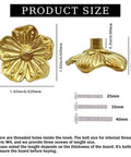 Gold Flower Dresser Knob Set 4 Pack Brass Floral Cabinet Knobs For Dresser Drawers Kitchen Cabinets And Bathroom Vanity Hardware Includes Multiple Screw Lengths Decorative Vintage Inspired Hardware product size and screw lengths