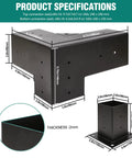 Product specifications for 4 Pack Pergola Brackets And Post Bases For 4x4 Beams 3 Way Right Angle Corner Brackets With Sunshade Holes