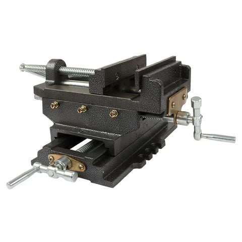 6 Inch Drill Press Vise XY Clamp Machining Jig for Metal and Wood Milling, Beefy Heavy Duty Cross Slide, Two Way Travel, Cast Iron Construction, Precision Milling and Drilling Clamp for Home Shop, cast iron vise