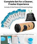 Complete set with 12 gel packs and 12 bags for Heavy Duty Portable Folding Toilet For Camping And Travel, Ultra Portable 400 Lb Capacity
