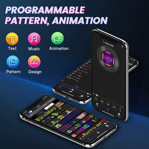 App interface for Scrolling Bright Advertising LED Sign With Flexible USB 5V Power Bluetooth App Control Custom Text And Animation Patterns