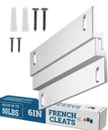 Beefy Heavy Duty Mirror Hanger Kit With 6 Inch Aluminum Z Clips 3 Pairs 50 Lb Capacity Wall Mount Brackets Components