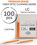Sysotek fiber optic cleaning swabs, 100 pcs, LC 1.25 mm, lint-free anti-static swabs with orange bodies