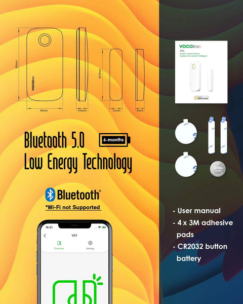 Smart Door Alarm System With Magnetic Window Locks And Wireless Doorbell Chime Contact Sensor No Hub Required Bluetooth 5.0