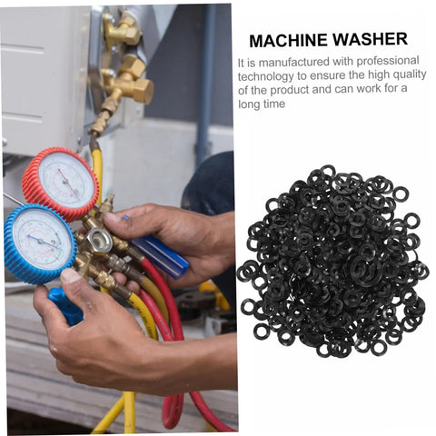 500 Piece Wave Washer Set for Screws and Bolts, Compression Type, Elastic and Resilient, Smooth Surface Reduces Friction, Ideal for Automotive and Home Projects, black washers