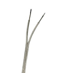 Close-up of pre-stripped ends of the Clear Silver Lamp Cord 8 Foot Long For DIY Lamp Repair Or Replacement SPT-1 18 Gauge UL Listed