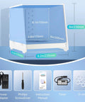 Dope Resin UV Curing Box Plus with 405nm UV LEDs, parts displayed include power adapter, Philips screwdriver, and timer