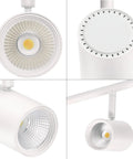 Close-up of Six-Head LED Track Lighting Kit 40W Dimmable COB LEDs, 3000K/4000K/5000K Selectable, showing COB LED detail