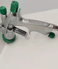 Italian Designed HVLP Spray Gun With 1.3mm Tip And 600ml Cup Ergonomic Palm Fit Handle Embedded Trigger Through Body Pro Grade