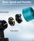 Brass nozzle and spool components of Boss Level Cordless Paint Sprayer Built Tough For Makita 18V Batteries 1000Ml Hvlp Tank.