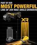 Heavy Duty 20V Brushless Cordless Angle Grinder Kit Featuring Smart Anti Rotation Safety And Portable Powerpack for 20V MAX power