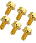 Beefy Titanium Hex Flange Bolts M6 And M8 Set Of Six In Gold Color External Hex Head Screws with Lengths From 10 To 55Mm