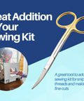 Double Curved Scissors Four And A Half Inch With Pro Grade Tungsten Carbide Inserts And Gold Plated Handle LaGrange Design