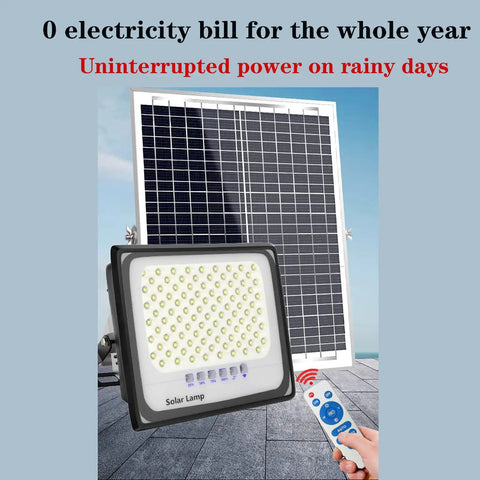 JUDYSSY Solar Flood Light 500W800W1000W, Outdoor Solar Light Bright and High Power 30000Ma with solar panel and remote control.