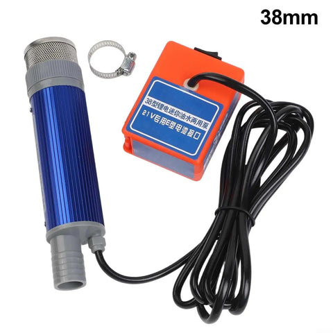 Heavy Duty Cordless Diesel Transfer Pump 40-60 L/min Fast Flow Oil Water Submersible Battery Powered with 38mm diameter.
