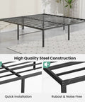 Sleek Queen Platform Bed Frame, 16 Inch High Heavy Duty Sleep Base With Zero Squeak Support, No Sweat Setup And Fresh Modern Lines For Any Bedroom, Built Like A Tank And Super Snug with high quality steel construction.