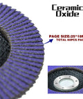 Close-up view of 20 Pack Ceramic Flap Discs 60 Grit 4.5 Inch Diameter 0.875 Inch Arbor Bevel Type 29 For Angle Grinders Premium Industrial Grade