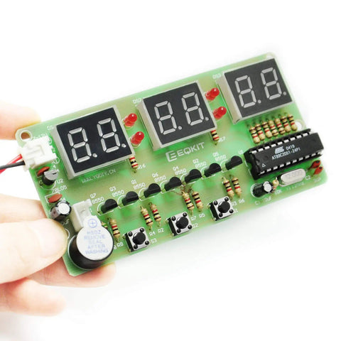 Six Digit LED Digital Clock DIY Kit For Arduino Projects, Hands On Soldering Practice Board For Makers With AT89C2051 MCU, FR4 PCB