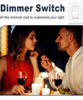 Couple enjoying a romantic dinner with candles, featuring 2 Pack Dimmer Light Switch Featuring Single Pole And Three Way Circuits Smooth Sailing Flicker Control.