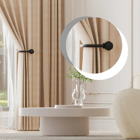 Premium Matte Black Curtain Holdbacks Set Of 2 Heavy Duty Wall Mounted Drapery Tieback Hooks Including Screws And Drywall Anchors For No Sweat Setup And Fresh Window Glow